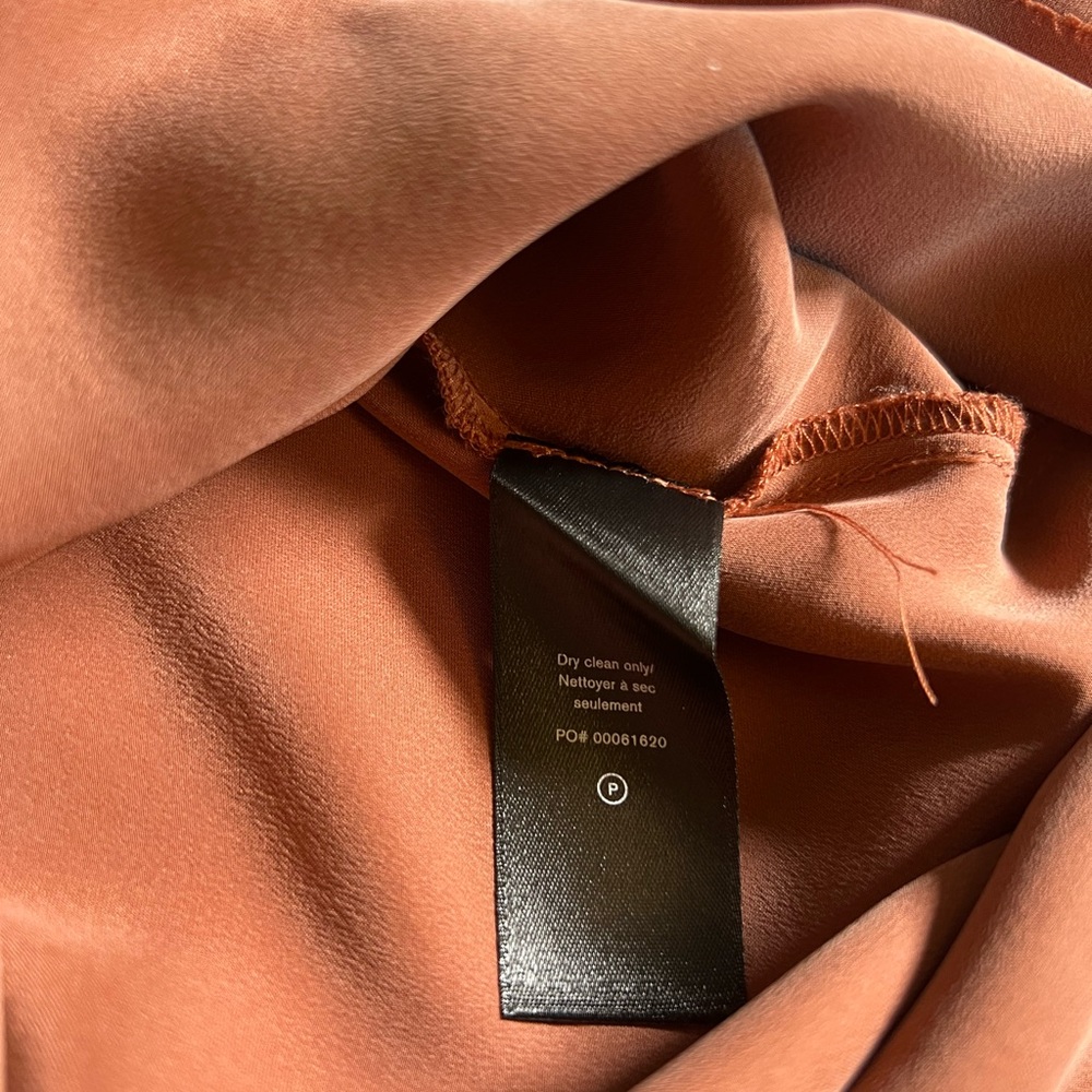 Rag & Bone Silk Midi Skirt Size 2 | Copper Satin Bias Cut Skirt - Picture 6 of 8